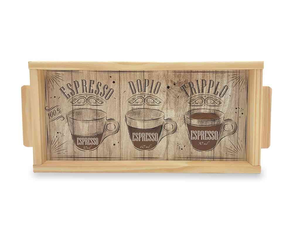 Bandeja Chica Con Manija Madera 13x30cm