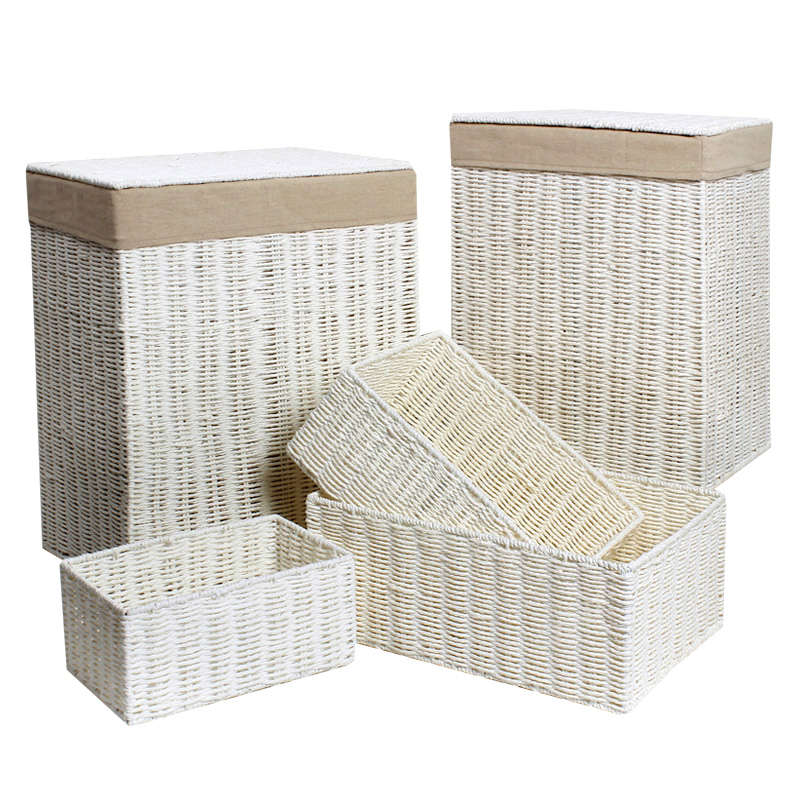 Cesto Para Ropa Papel Kraft 48x37x27cm Con Tapa