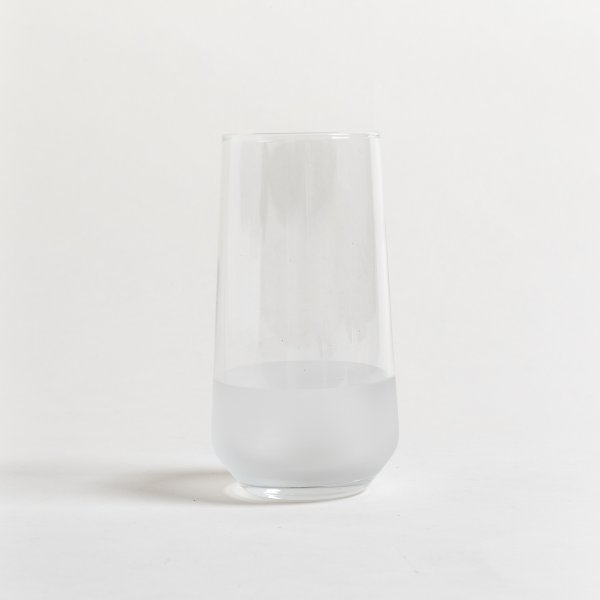 Vaso Alto De Vidrio Con Fondo Esmerilado