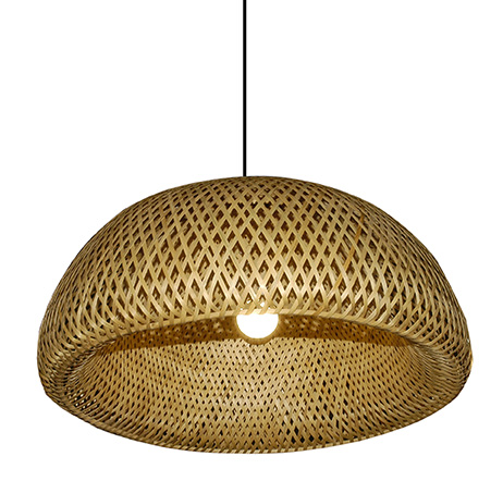 Lampara Colgante De Bambu 60x25cm