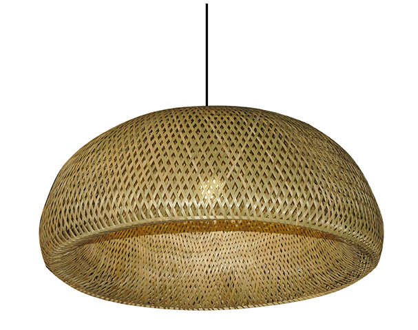Lampara Colgante De Bamboo 45x21cm