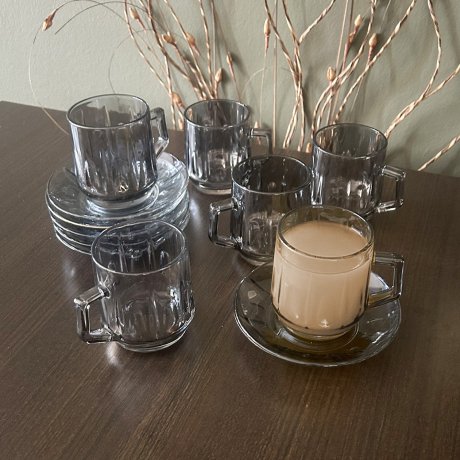 Taza Con Plato De Vidrio Fume 200ml