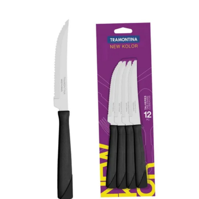 Cuchillo Tramontina X 12 Mango Negro