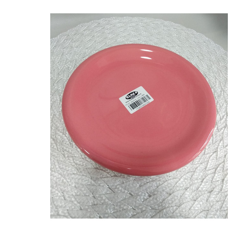 Plato De Ceramica Postre Rosa 
