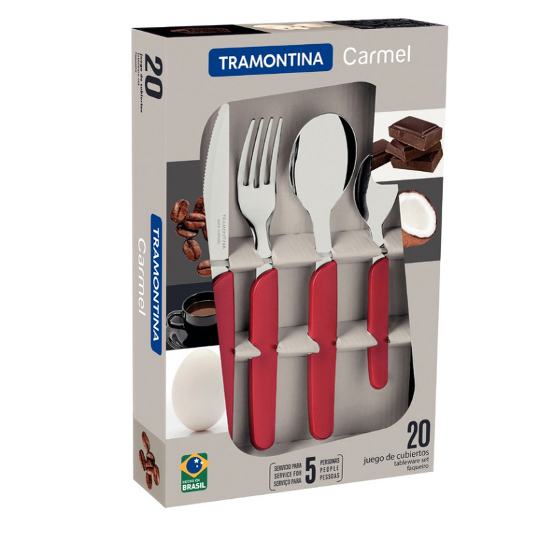 Juego De Cubiertos Tramontina Carmel Rojo