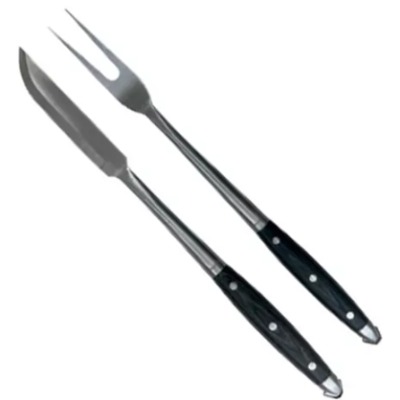 Set 2pz Parrilla Asado Hudson Linea Bbq Cuchillo Tenedor