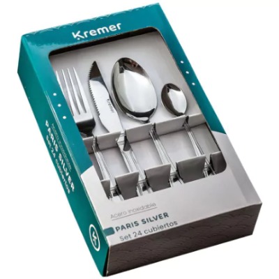 Set De Cubiertos X24 Paris Silver