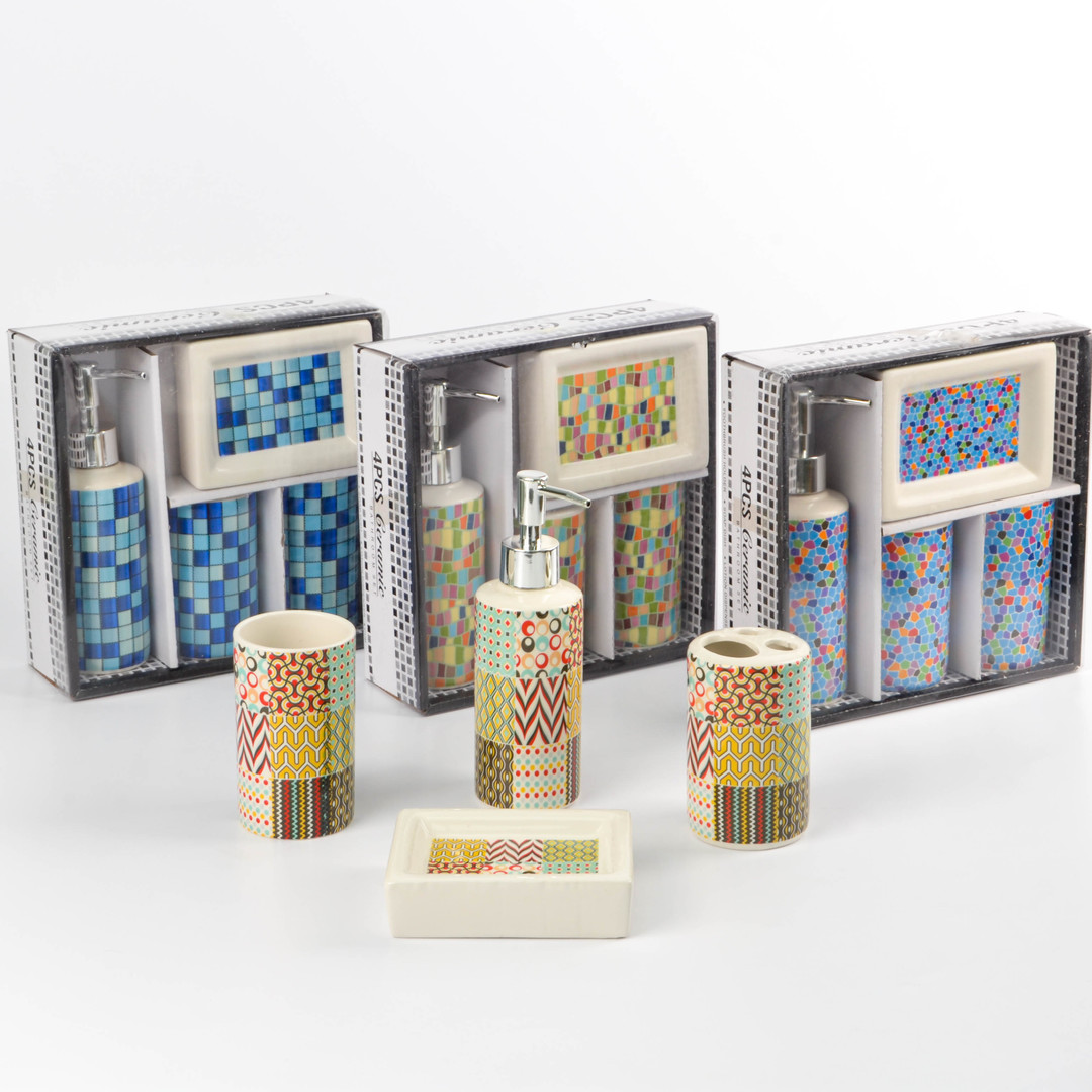 Set De Baño De Ceramica 4 Piezas 
