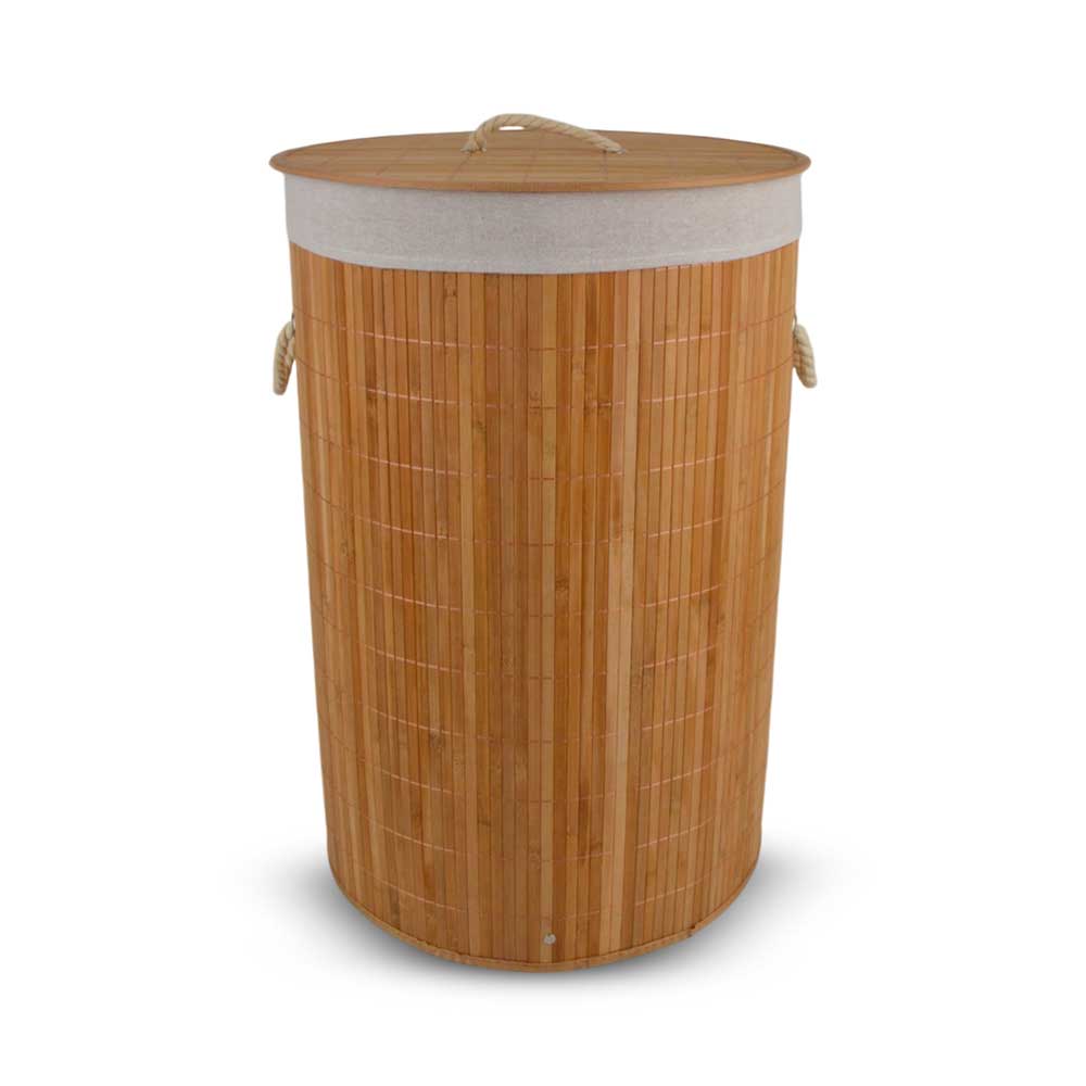 Cesto De Ropa Redonda Bambu 60x40cm