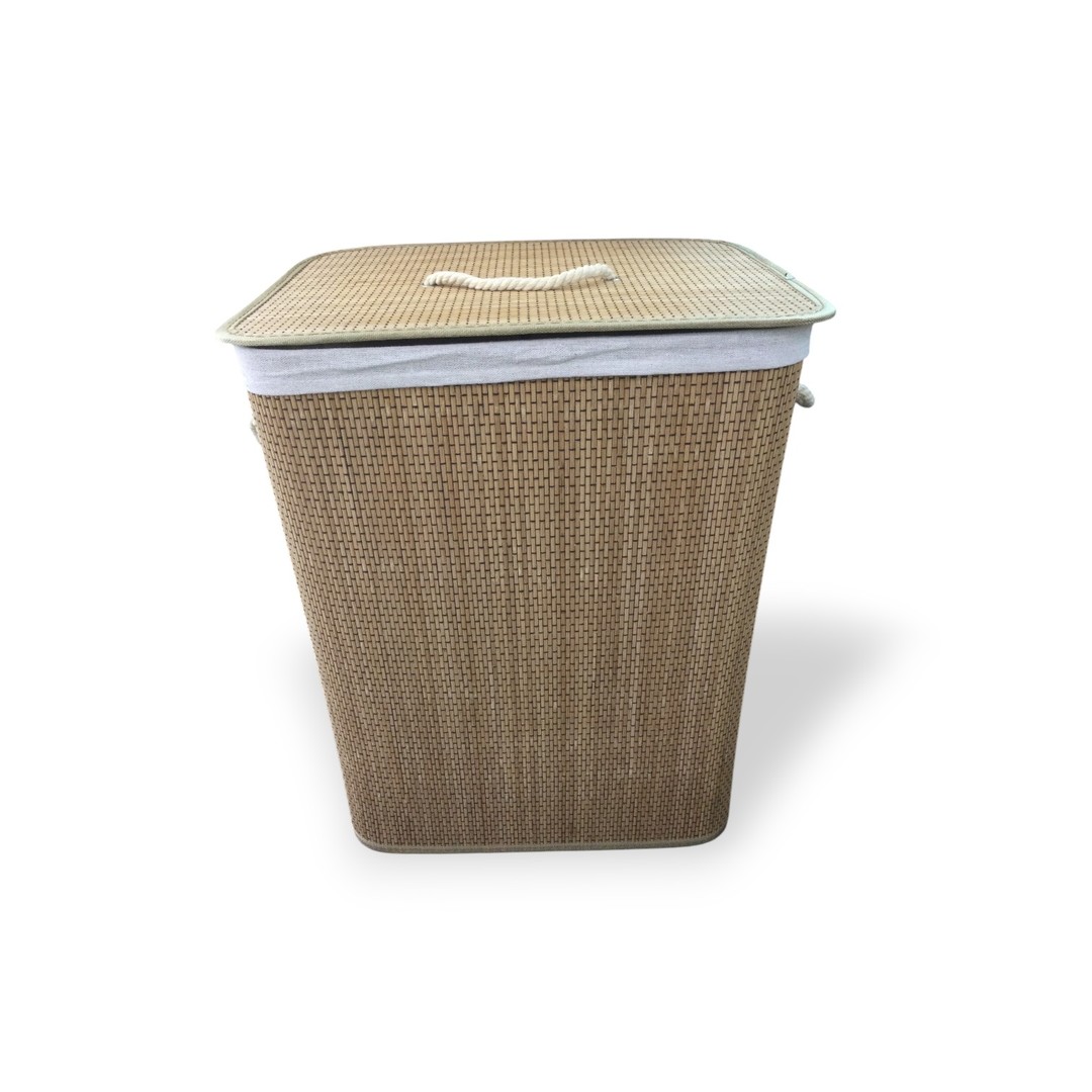 Cesto Para La Ropa De Bambu Rectangular 32x42x50cm