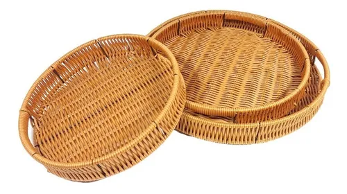 Bandeja Redonda Tejida Grande 35cm 