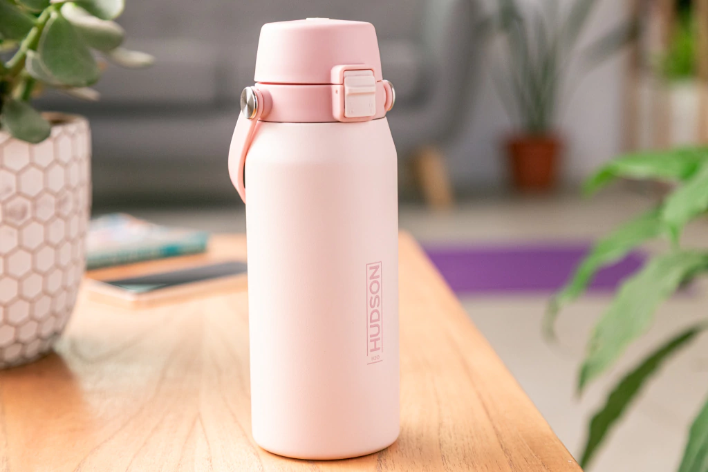 Botella Deportiva Rosa 500ml Doble Pared + Tapa Flip