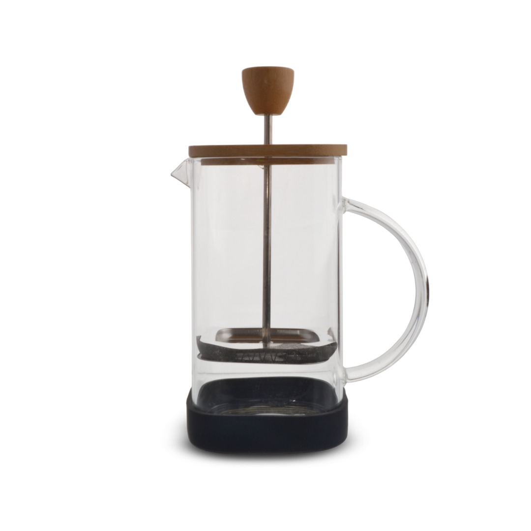 Cafetera Cuadrada Con Tapa De Bambu 350ml