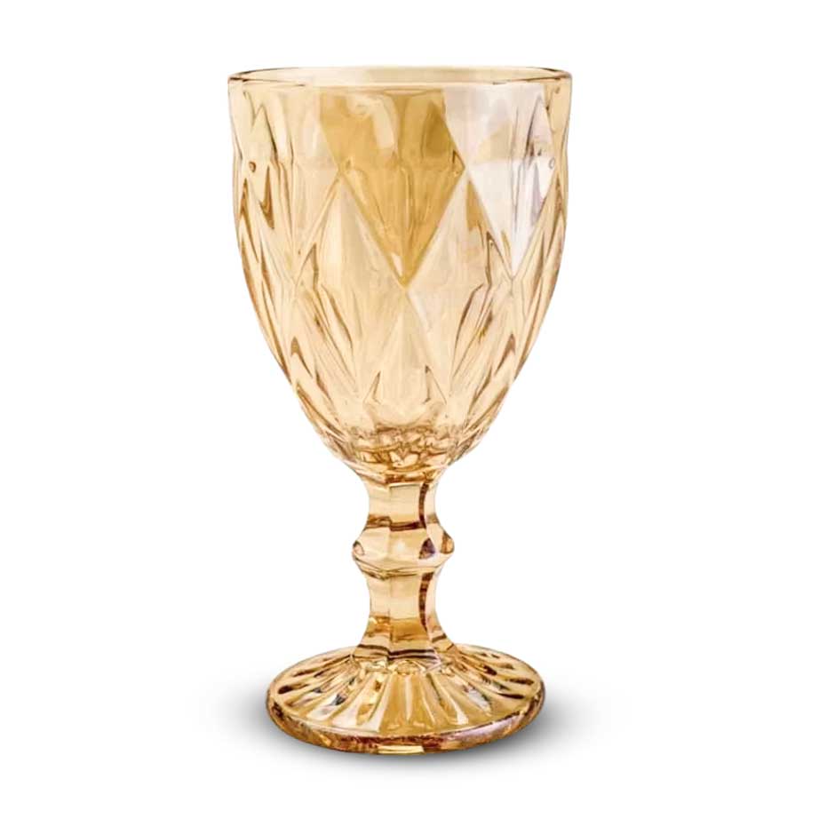 Copa De Vidrio Dorada 310ml Rombos