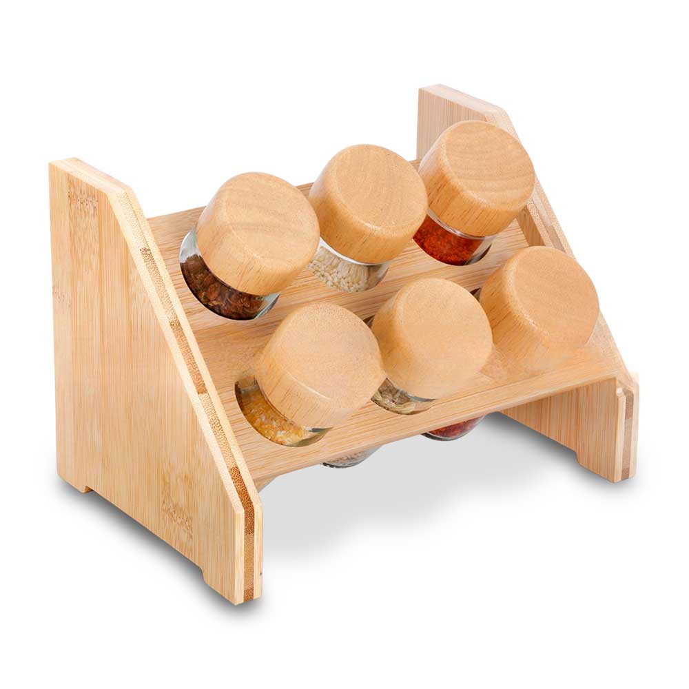 Set X6 Especieros De Bamboo