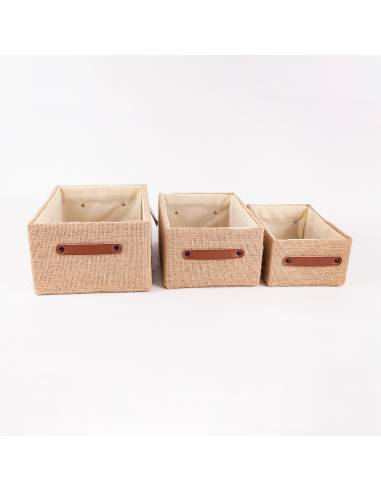 Canasta Rectangular Yute 26cm 