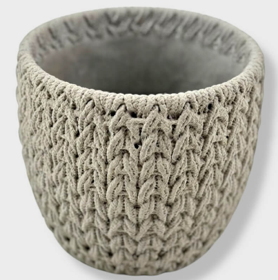 Portamaceta De Ceramica Gris 11.5x10.5cm