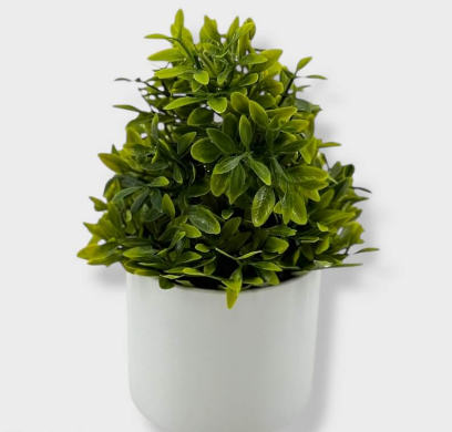 Maceta Con Hojas Decorativa 20cm
