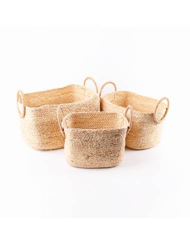 Canasta Oval Hojas De Maíz 27cm