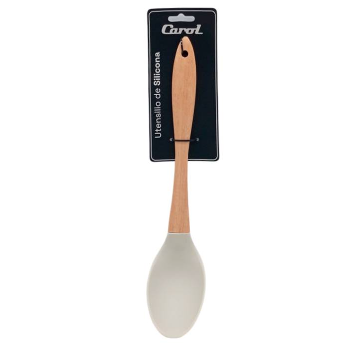 Cuchara De Guiso Carol Silicona Mango Madera Tiza Carol 