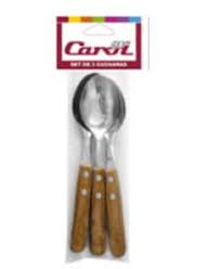 Cuchara Carol X 3 Mango De Madera 