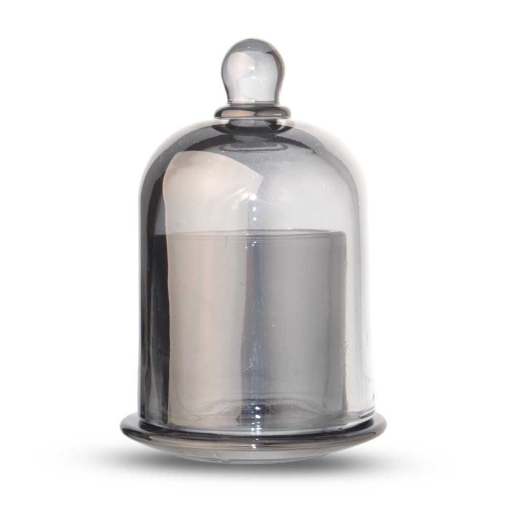 Porta Vela Con Tapa De Vidrio Fume 8.2x9.5cm