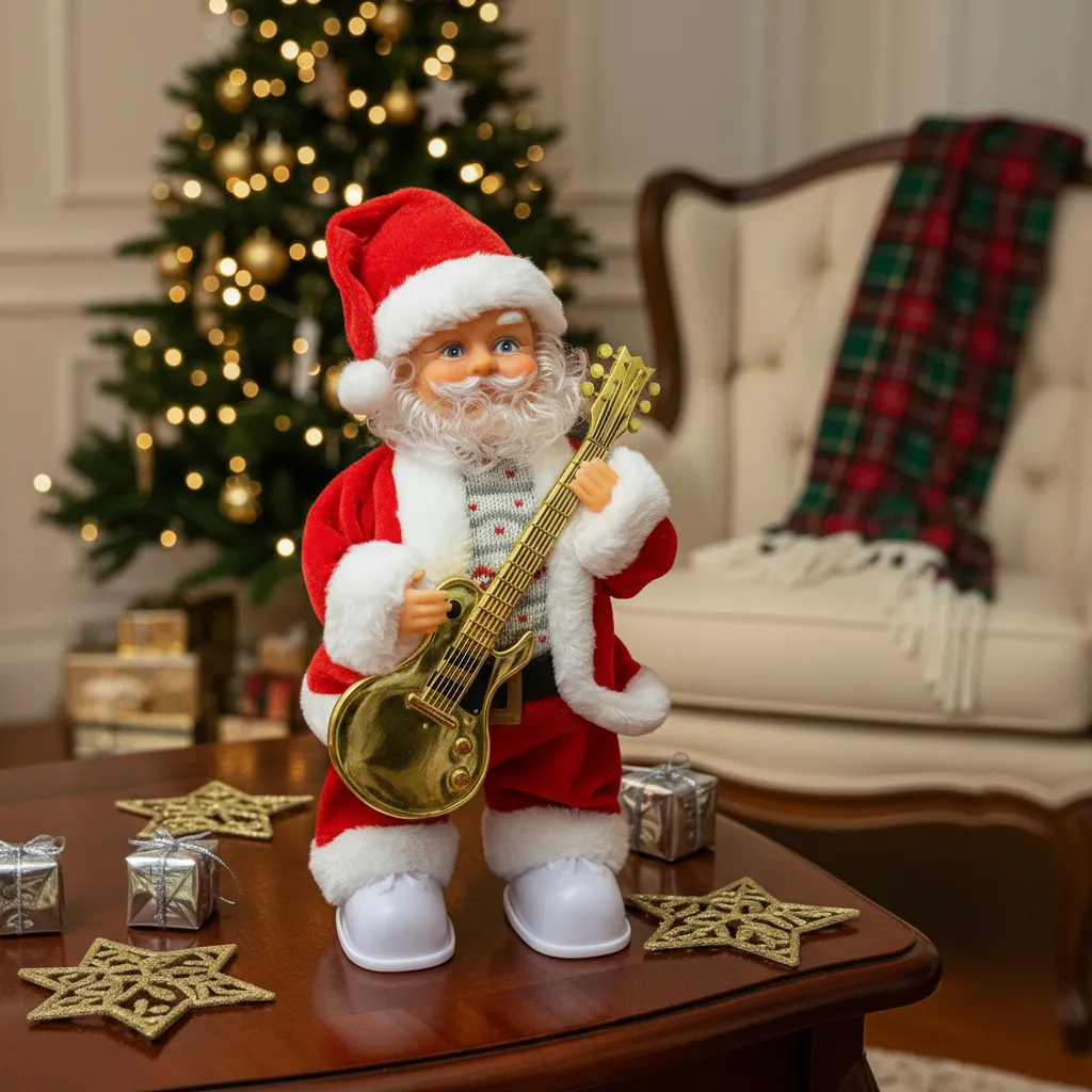 Muñeco De Papa Noel 30cm Con Luz Sonido Y Movimiento