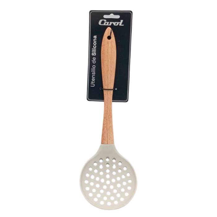 Espumadera De Silicona Mango Madera Carol 