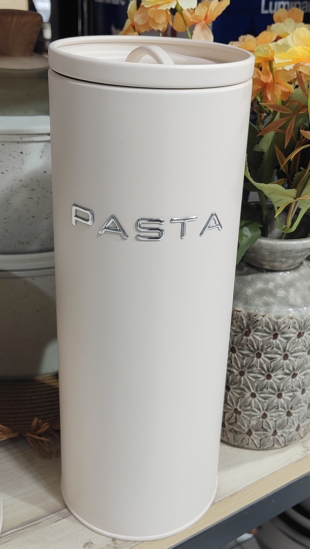Lata Para Pastas Metálica Crema 