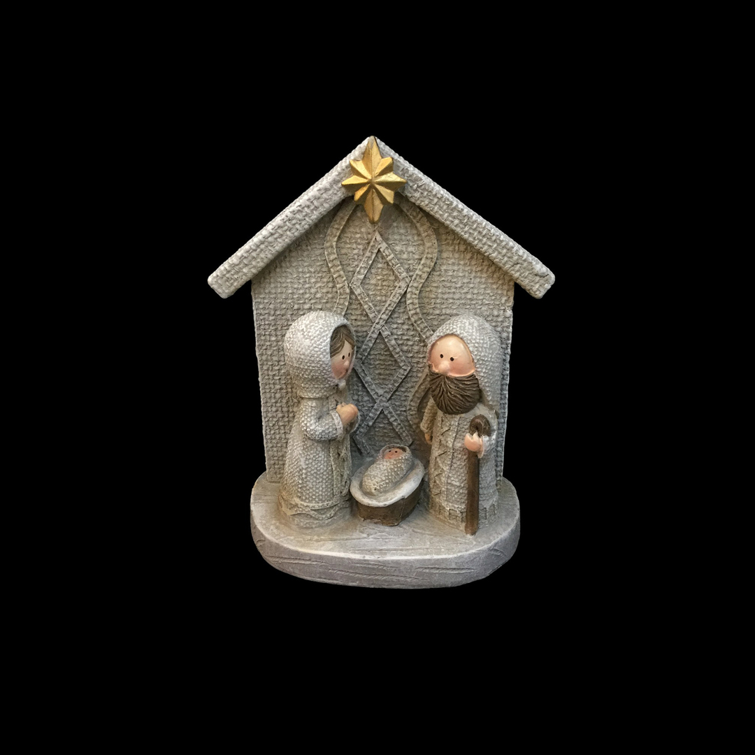 Sagrada Familia Con Portal De Resina 8x12cm