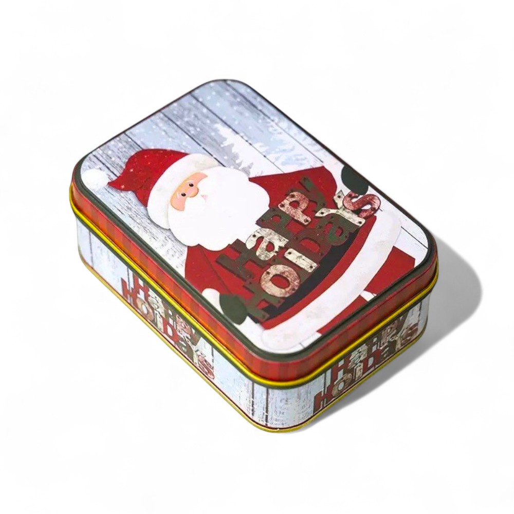 Lata Rectangular Papa Noel 12,3x8,5x4,5cm
