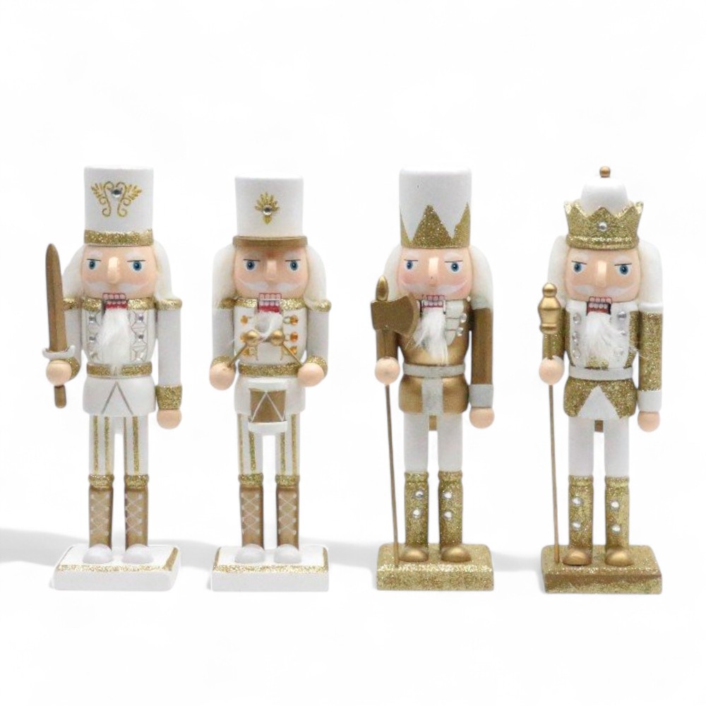 Cascanuez Blanco Y Dorado 38cm