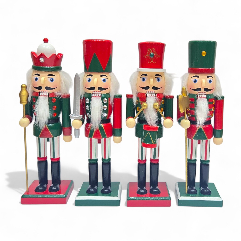 Cascanuez Verde Y Rojo 38cm Madera