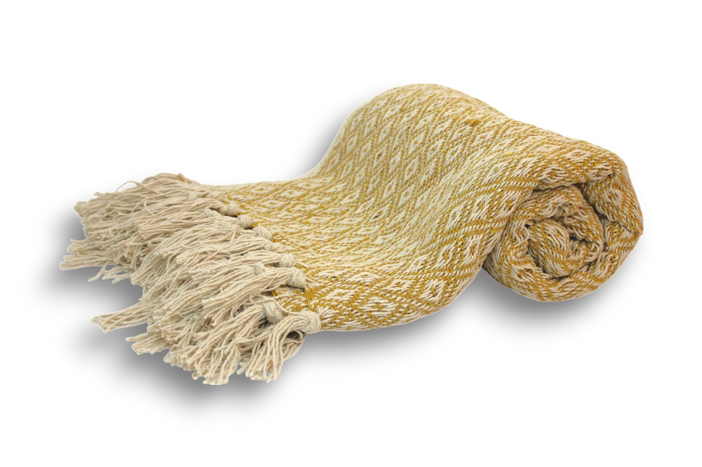 Manta Amarilla 150x125cm Rombos Chicos
