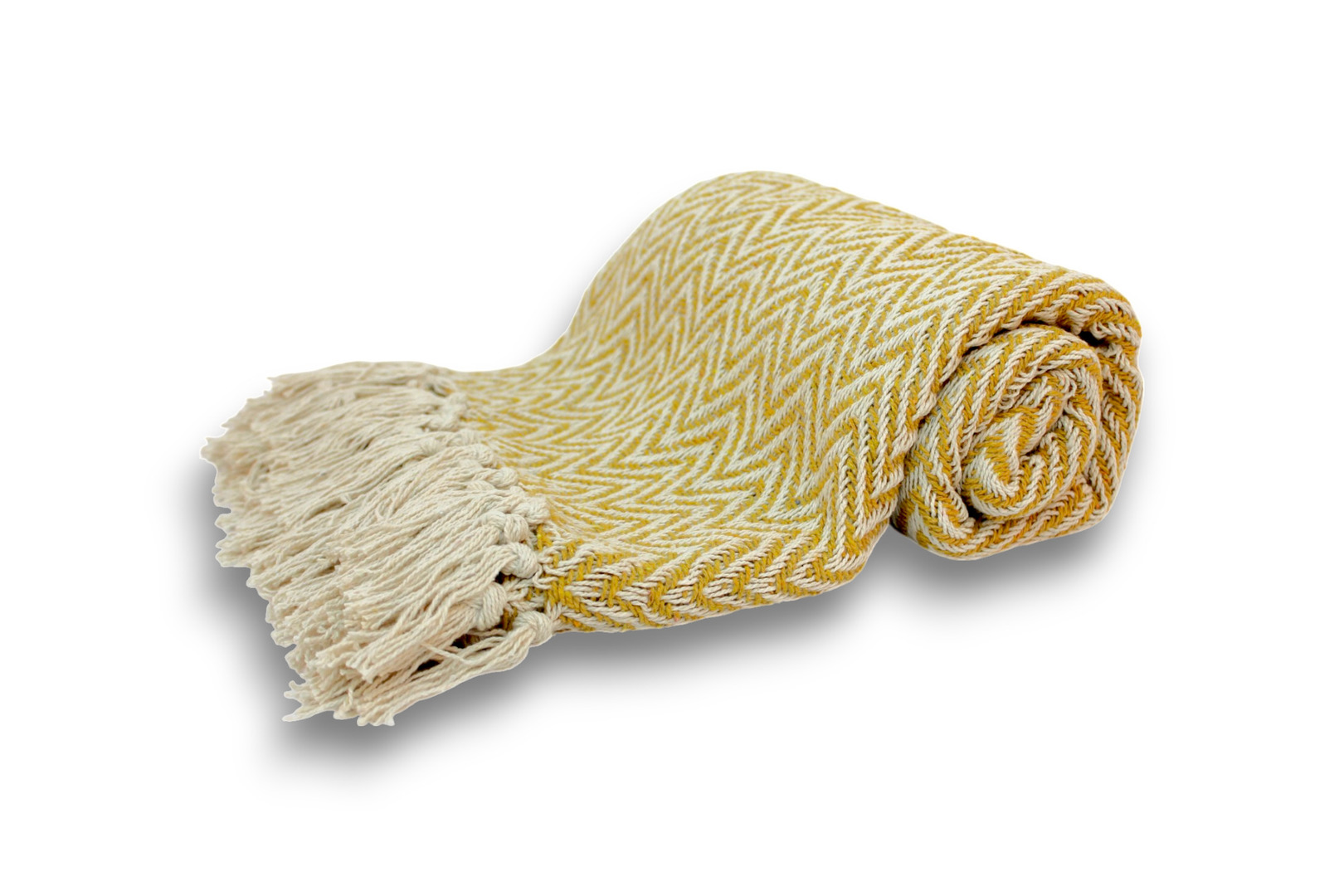 Manta 150x125cm Amarillo Y Blanco