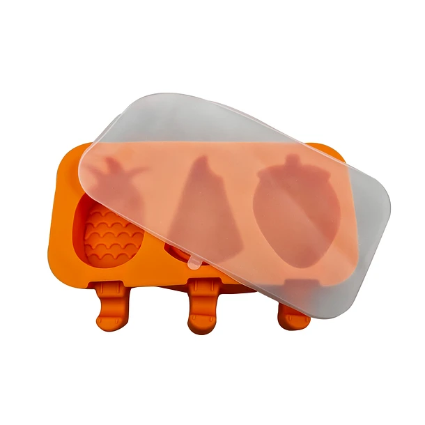 Molde De Silicona Para Helado 3 Cavidades Con Forma De Fruta