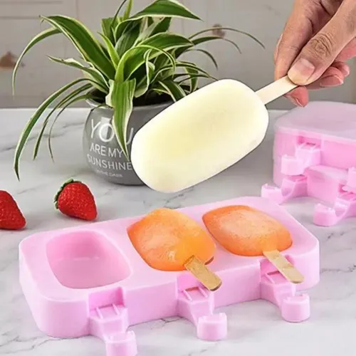 Molde De Silicona  Para Helado 3 Cavidades 