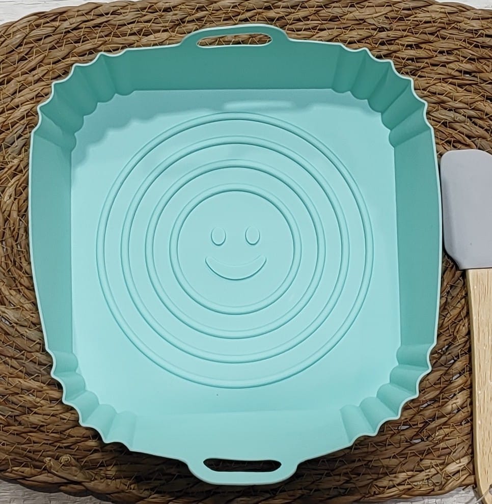 Molde De Silicona Cuadrado Para Airfryer Con Asas  21cm 