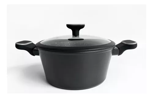 Cacerola Induccion Antiadherente 22 Cm Granito Negro Carol