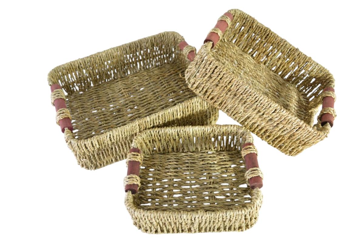 Bandeja De Seagrass Mediana Con Asas 26cm