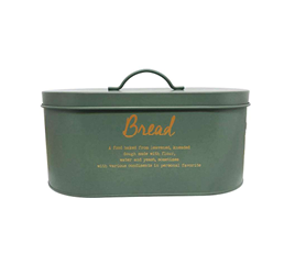 Panera Metálica Verde Con Tapa  