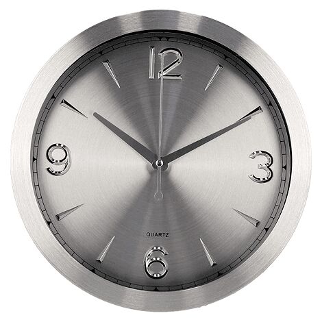 Reloj De Pared Gris Metalizado 30cm 