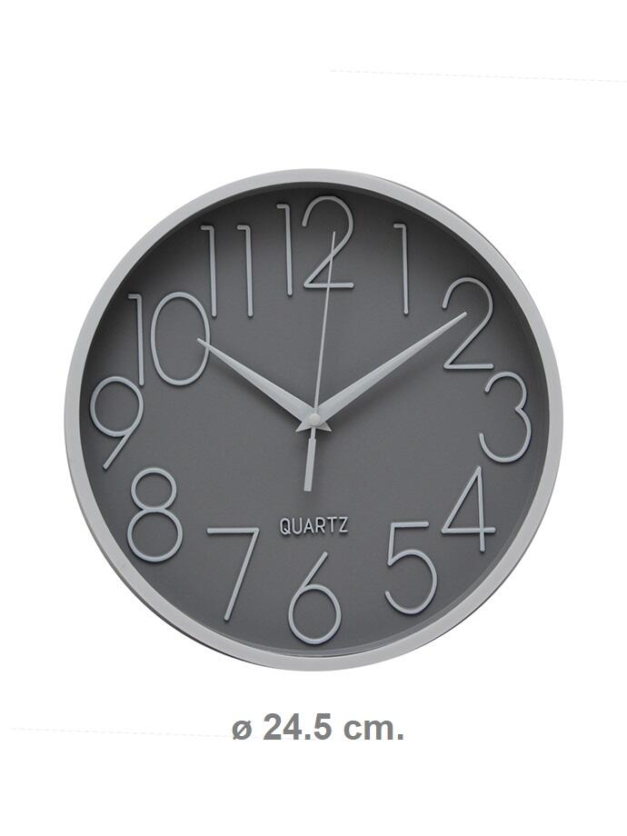 Reloj De Pared Gris 24,5 Cm