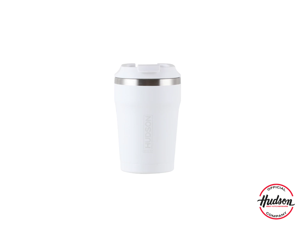 Vaso De Cafe Acero Inoxidable 350ml Blanco 