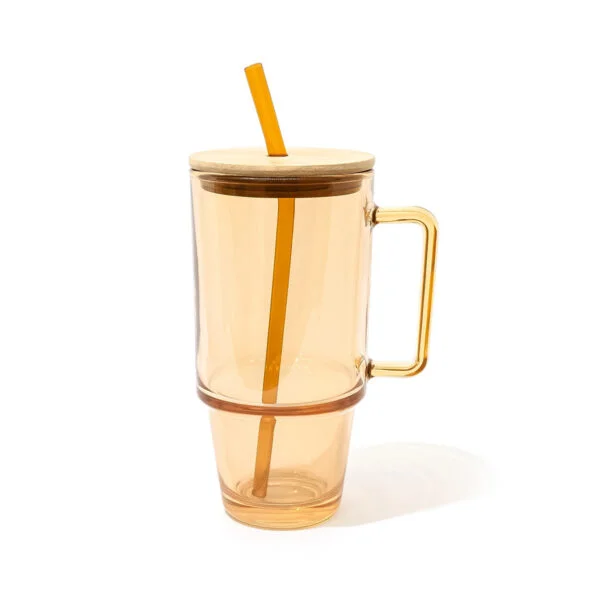 Vaso Quencher Vidrio Ambar Liso 
