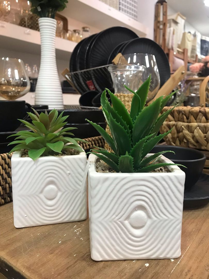 Planta Decorativa Con Maceta De Ceramica