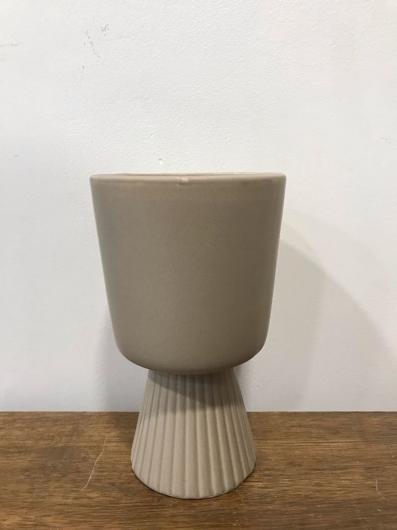 Florero De Ceramica Con Pie 28cm
