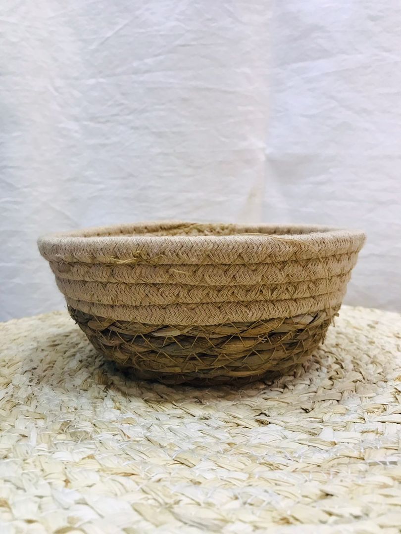 Cesto De Yute Y Tela 24cm