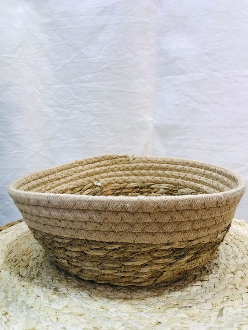 Cesto De Yute Y Tela 29cm