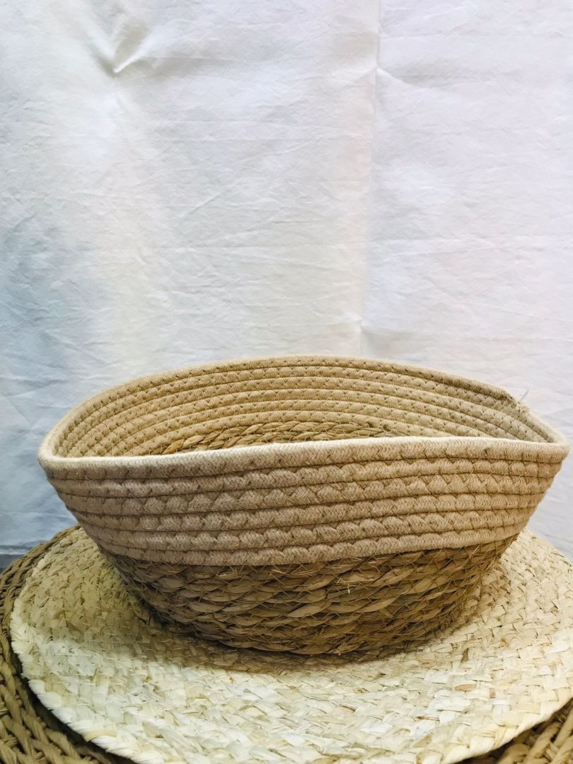 Cesta De Yute Y Tela 32cm
